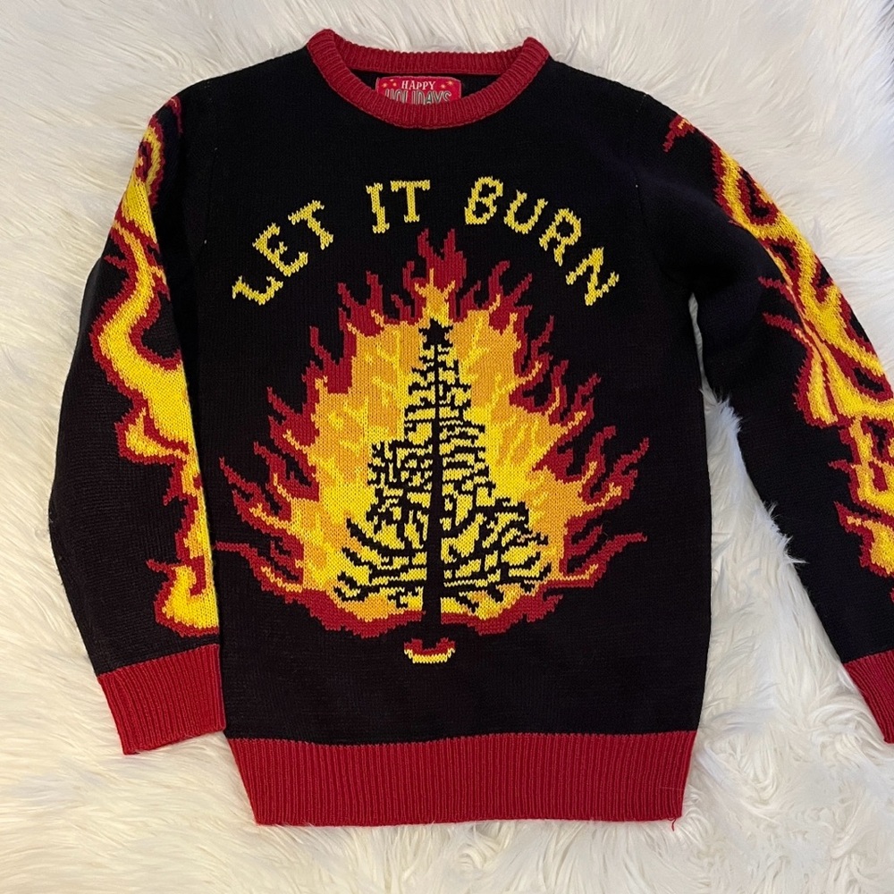 Ugly Christmas Sweater Black and Red Kids Sweater